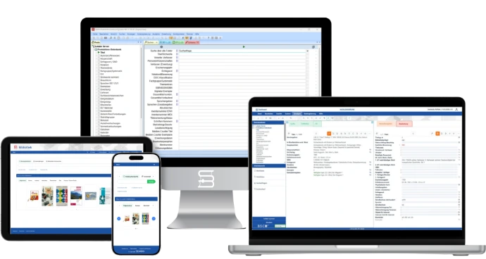 BIS-C PLUS Client, Web-Client und Mobile Ansicht des Web-OPACs